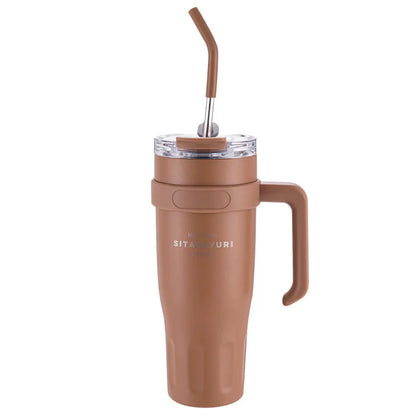 2025 New Sitarayuri Large Capacity 304 Stainless Steel Inner Handle Cup Office Insulation Cold Straw Cup Daily Drinking Cup