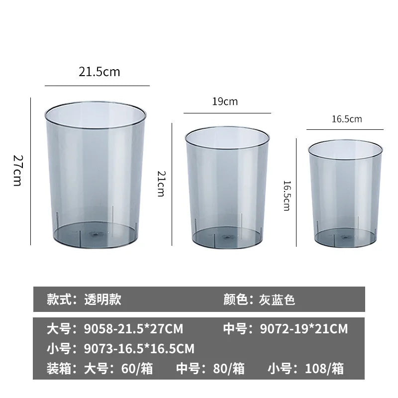 Luxury Transparent Trash Can Without Lid Garbage Bin Home Office Rubbish Nordic Garbage Container Waste Basket Kitchen Dustbin
