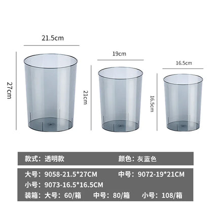 Luxury Transparent Trash Can Without Lid Garbage Bin Home Office Rubbish Nordic Garbage Container Waste Basket Kitchen Dustbin