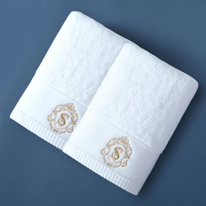 2PCS Luxury Hotel Towel Cotton High Quality Embroiderd Face Bath Towels Bathroom Soft Feel Highly Absorbent Shower Multi-color
