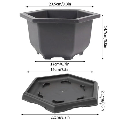Rectangular Bonsai Training Pots Plastic Flowerpot with Drainage Tray Succulent Plants Pot Bonsai Plants Growing Pots Home Decor