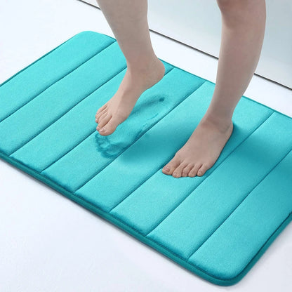 Homaxy Absorbent Bath Mat Non-Slip Bathroom Rug Soft Memory Foam Kitchen Floor Carpet Velvet Bathroom Carpet Home Decor Foot Mat