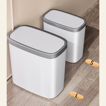 12/16L Press-type Covered Trash Can Bathroom Living Room Wastbasket with Lid Narrow Garbage Can Waterproof Dustbin Paper Basket