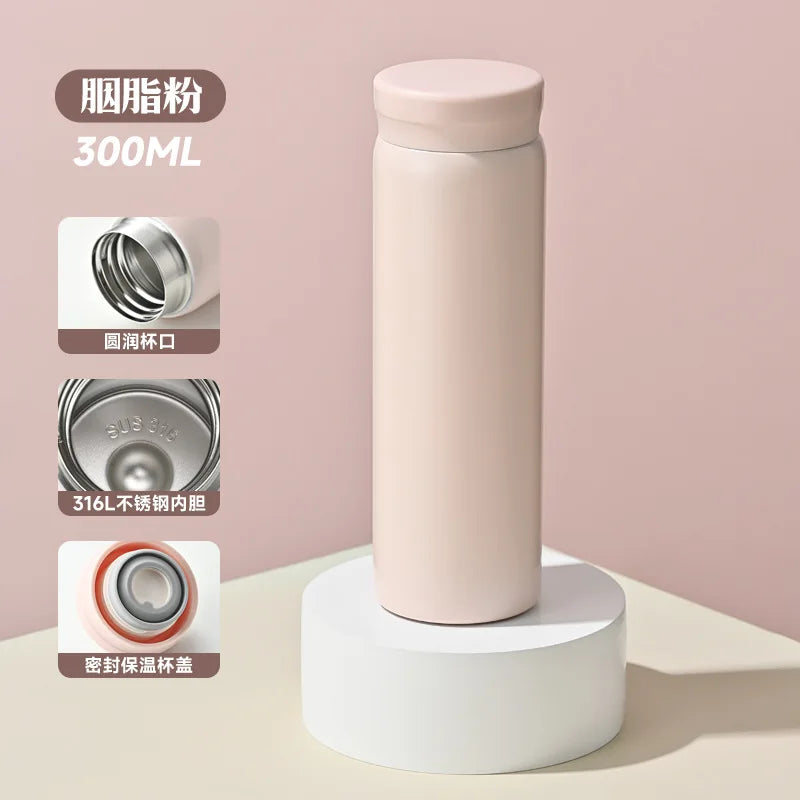 180/300ml Mini 316 Stainless Steel Thermos Cup Ultra-compact Portable Leak-proof Fashion Water Cup Drinkware Thermos Kettle