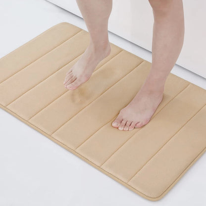Homaxy Absorbent Bath Mat Non-Slip Bathroom Rug Soft Memory Foam Kitchen Floor Carpet Velvet Bathroom Carpet Home Decor Foot Mat