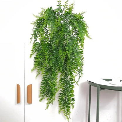 2pcs 90cm Persian Fern Leaves Vines Home Room Decor Hanging Artificial Plant Plastic Leaf Grass Wedding Party Wall Balcony Decor