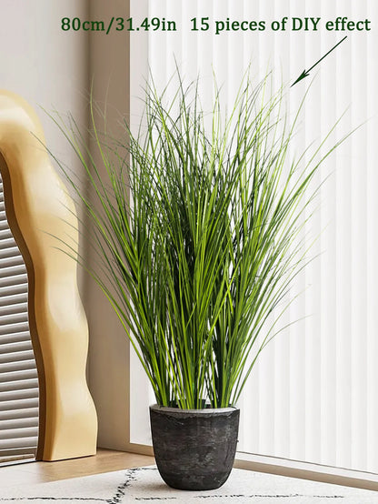 Artificial Reed Grass Large Fake Onion Grass Plants Tropical Green Plants Leaves Bouquet PVC Grass For Wedding Garden Offic