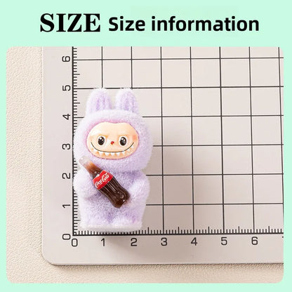 1-10pcs Lovely Lububu Coke Bottle Flocked DIY Action Figure Decorative Pendant Desktop Dolls Car Ornaments Toy Christmas Gifts