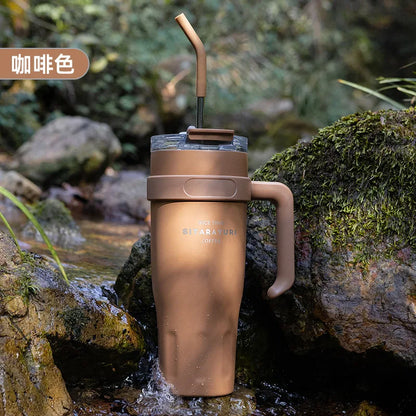 2025 New Sitarayuri Large Capacity 304 Stainless Steel Inner Handle Cup Office Insulation Cold Straw Cup Daily Drinking Cup