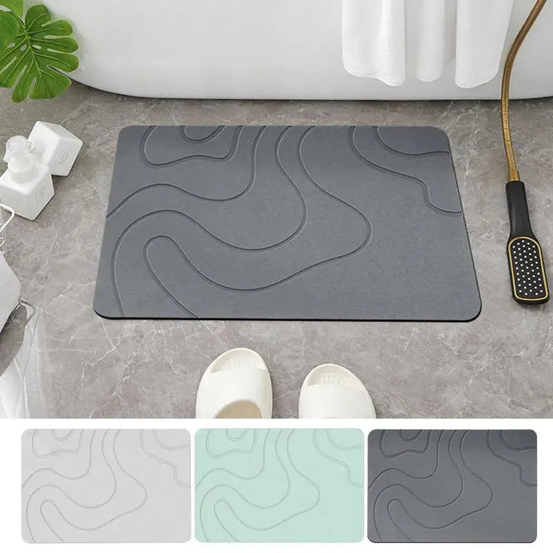Indoor Diatomite Stone Bath Mat Diatom Mud Soft Mat Water Absorption Quick Drying Diatomite Stone Shower Mat Entryway Rugs