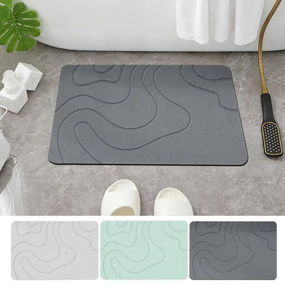 Indoor Diatomite Stone Bath Mat Diatom Mud Soft Mat Water Absorption Quick Drying Diatomite Stone Shower Mat Entryway Rugs