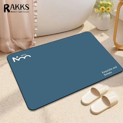 RAKKS Simple Super Absorbent Bath Mat Diatomite Stone Floor Mat, Non Slip Durable Bathroom Rug for Wet Areas Home Carpet Rug