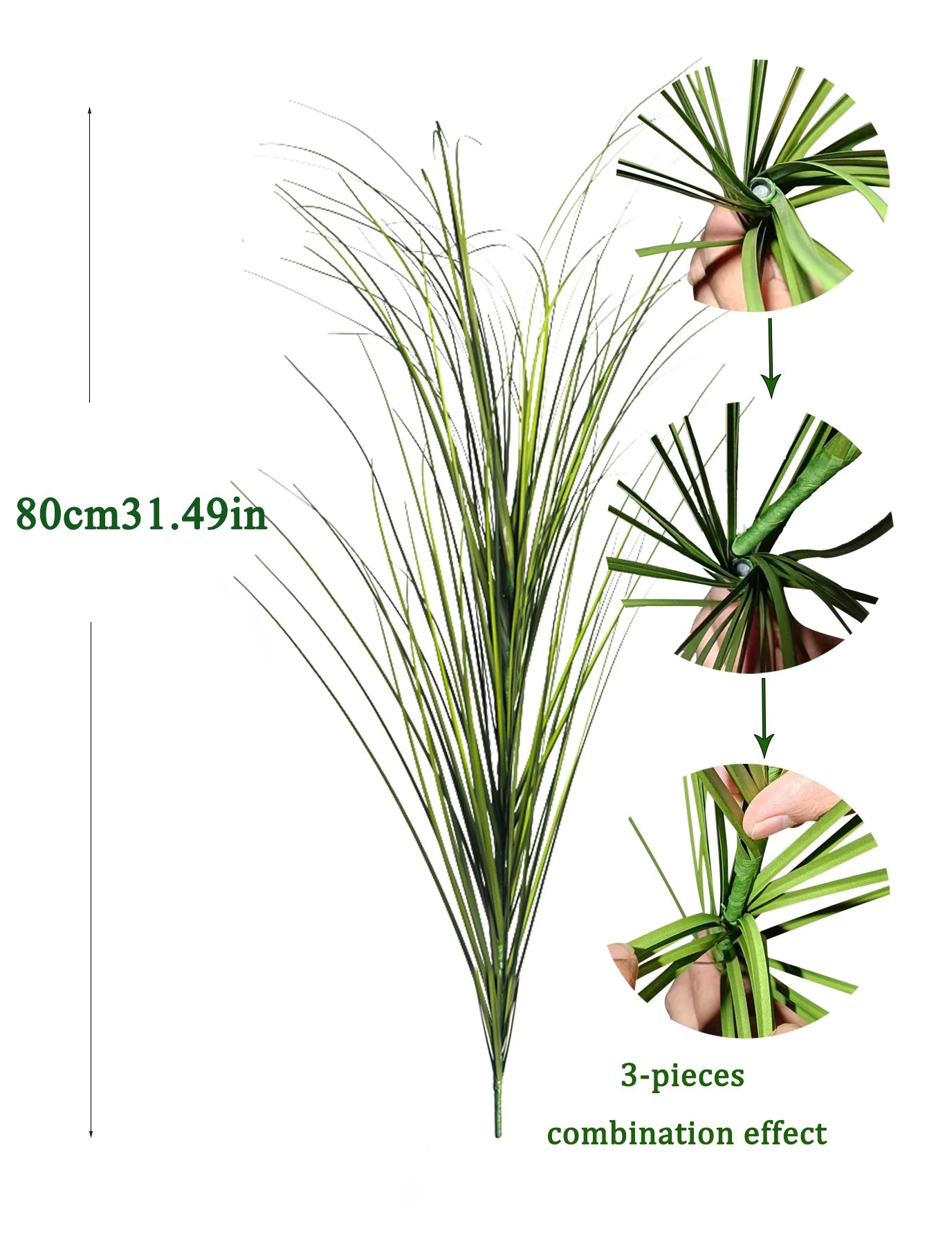 Artificial Reed Grass Large Fake Onion Grass Plants Tropical Green Plants Leaves Bouquet PVC Grass For Wedding Garden Offic