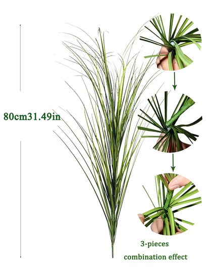 Artificial Reed Grass Large Fake Onion Grass Plants Tropical Green Plants Leaves Bouquet PVC Grass For Wedding Garden Offic