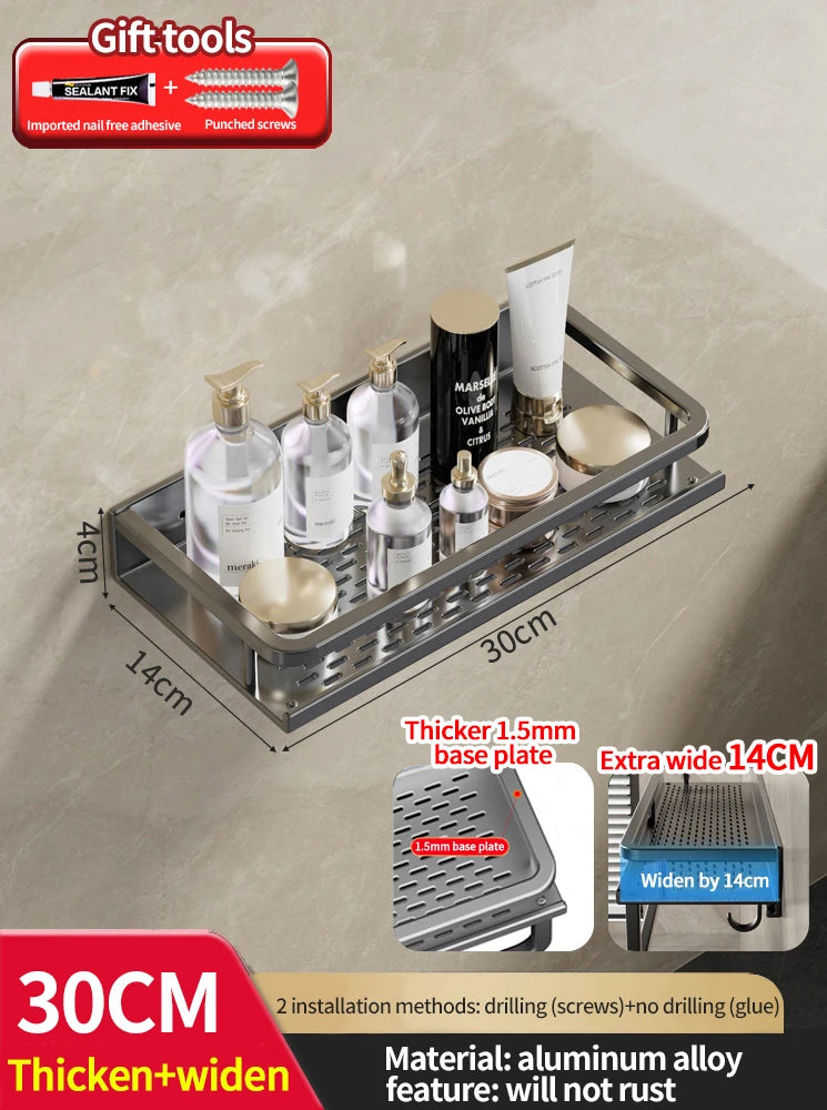 bathroom rack bathroom shelf toilet space aluminum hanging rack bathroom organizer hang on the wall