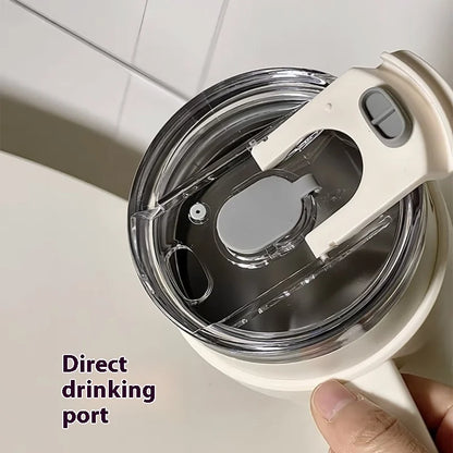 2025 New Sitarayuri Large Capacity 304 Stainless Steel Inner Handle Cup Office Insulation Cold Straw Cup Daily Drinking Cup
