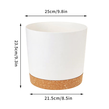 Plant Pot Circular Large Flowerpot Plastic Indoor Plants Succulent Planter with Drainage Bonsai Potted with Tray Home Decoration
