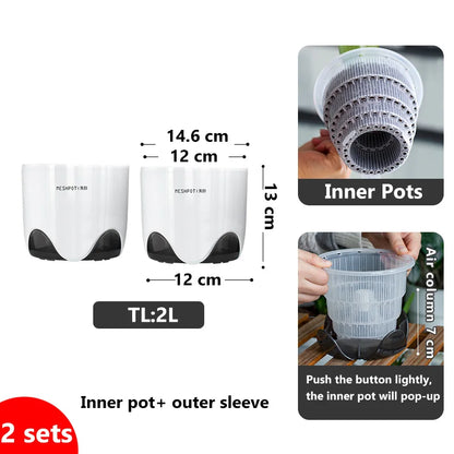 Meshpot 12 cm Plastic Orchid Pot Inner Clear Orchid Planter Double Layer Good Outlooking Plants Container Garden Accessories