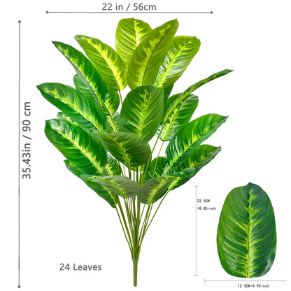 60-90-120cm（47.2in) Artificial Tropical Palm Tree Fake Banana Plant Leaves Real Touch Strelitzia Plastic Plant for Home Garden