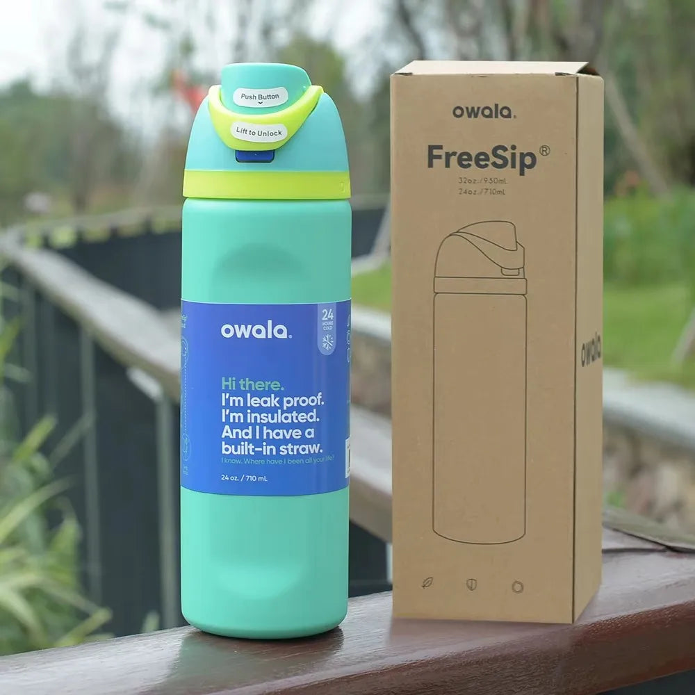 2025 NEW Owala 24Oz/32 OzInsulated Stainless Steel Water Bottle with Straw, BPA-Free Sports Water ion for Your Outdoor Adventure