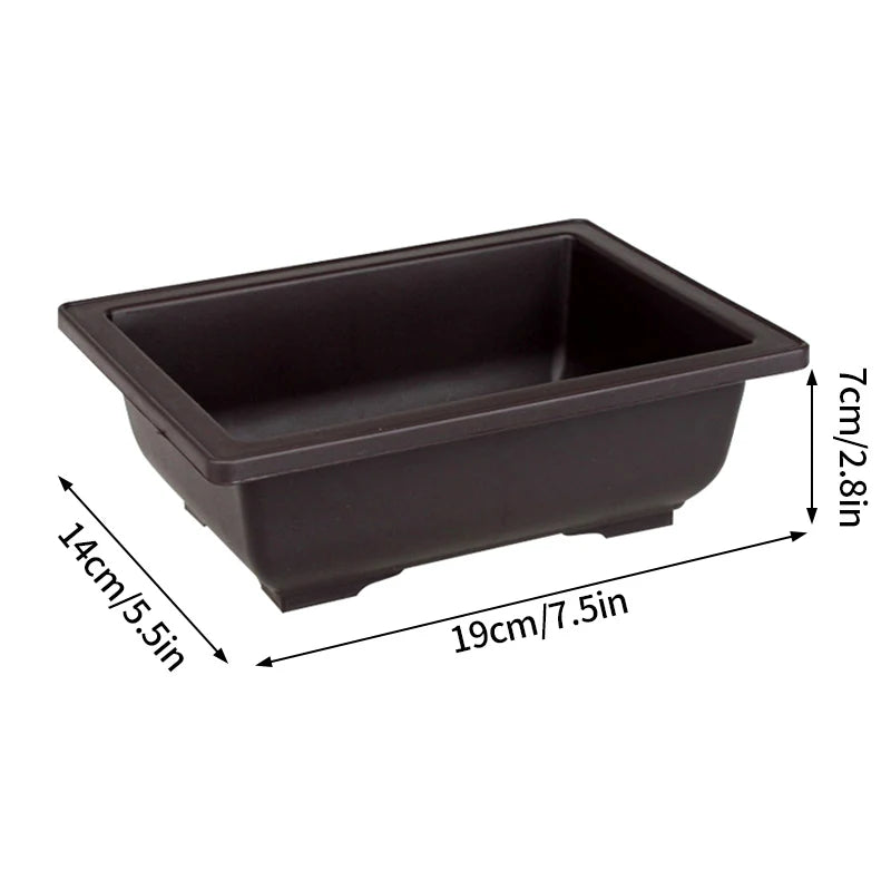 Rectangular Bonsai Training Pots Plastic Flowerpot with Drainage Tray Succulent Plants Pot Bonsai Plants Growing Pots Home Decor