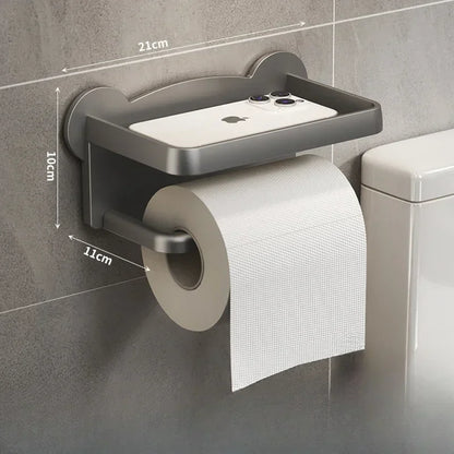 Toilet Paper Holder Stand Wall-Mounted Toilet Paper Dispenser Kitchen Bathroom Storage Rack For Tissue Box Shelf Phone Holde lij