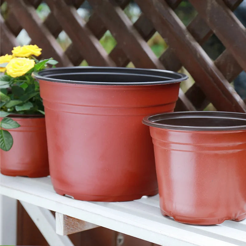Flower Pot Plastic Grow Box Fall Resistant Tray For Home Garden Plants Nursery Cup Transplant Flower Plant Pots E2