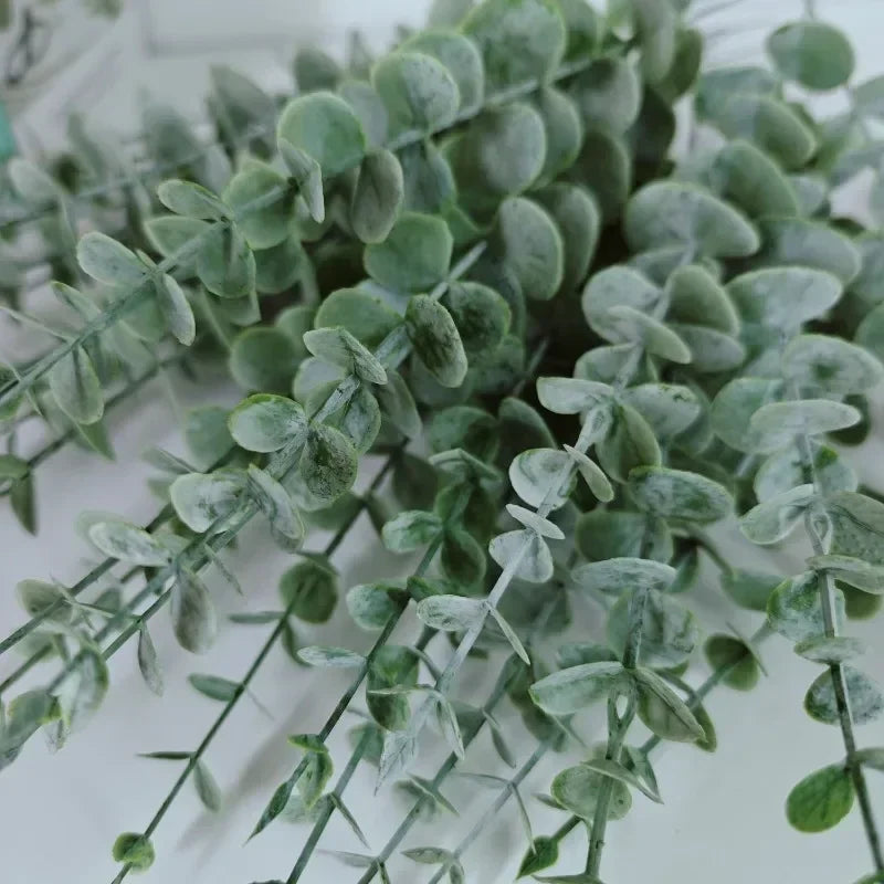 12/36pcs Green Artificial Eucalyptus Stems Fake Plants Eucalyptus Leaves Branches Flower Bouquet Wedding Christmas Party Decor