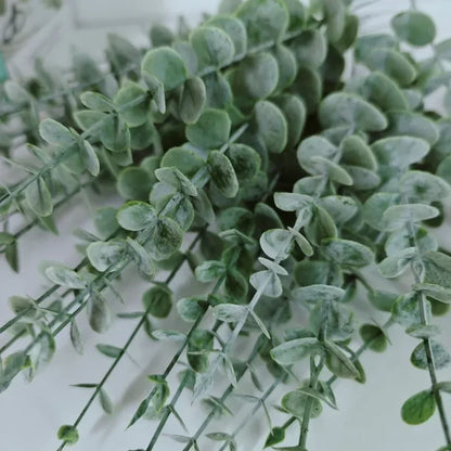 12/36pcs Green Artificial Eucalyptus Stems Fake Plants Eucalyptus Leaves Branches Flower Bouquet Wedding Christmas Party Decor