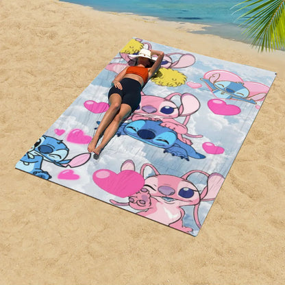 1 PC Stitch Cartoon Disney Collection Beach Towel - Super Absorbent, Quick Dry, Lightweight, Soft & Oversized Microfiber Beach B