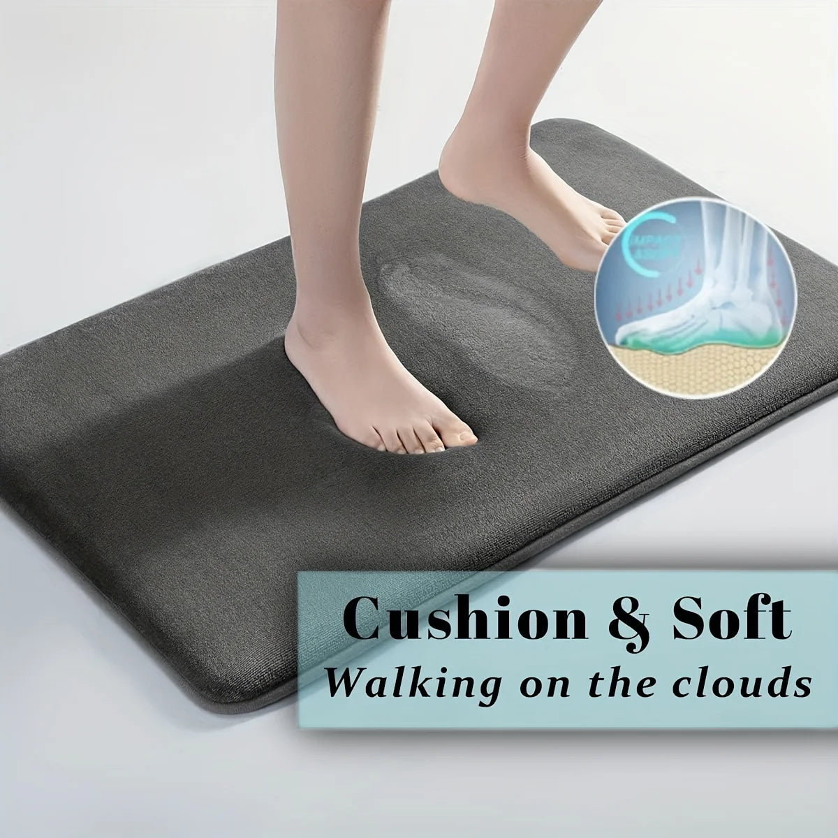 Flannel bathroom printed non-slip foot mat bathtub mat thick sponge dirt-resistant water-absorbent floor mat