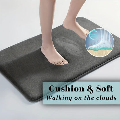Flannel bathroom printed non-slip foot mat bathtub mat thick sponge dirt-resistant water-absorbent floor mat