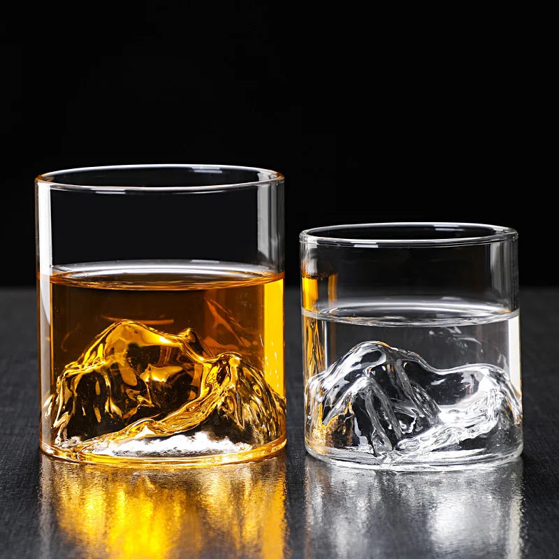 200/300/350ML 3D Mountain Whiskey Glass,Transparent Multipurpose Beer Tea Coffee Cup for Home,3D Landscape Cup  for Bar Party