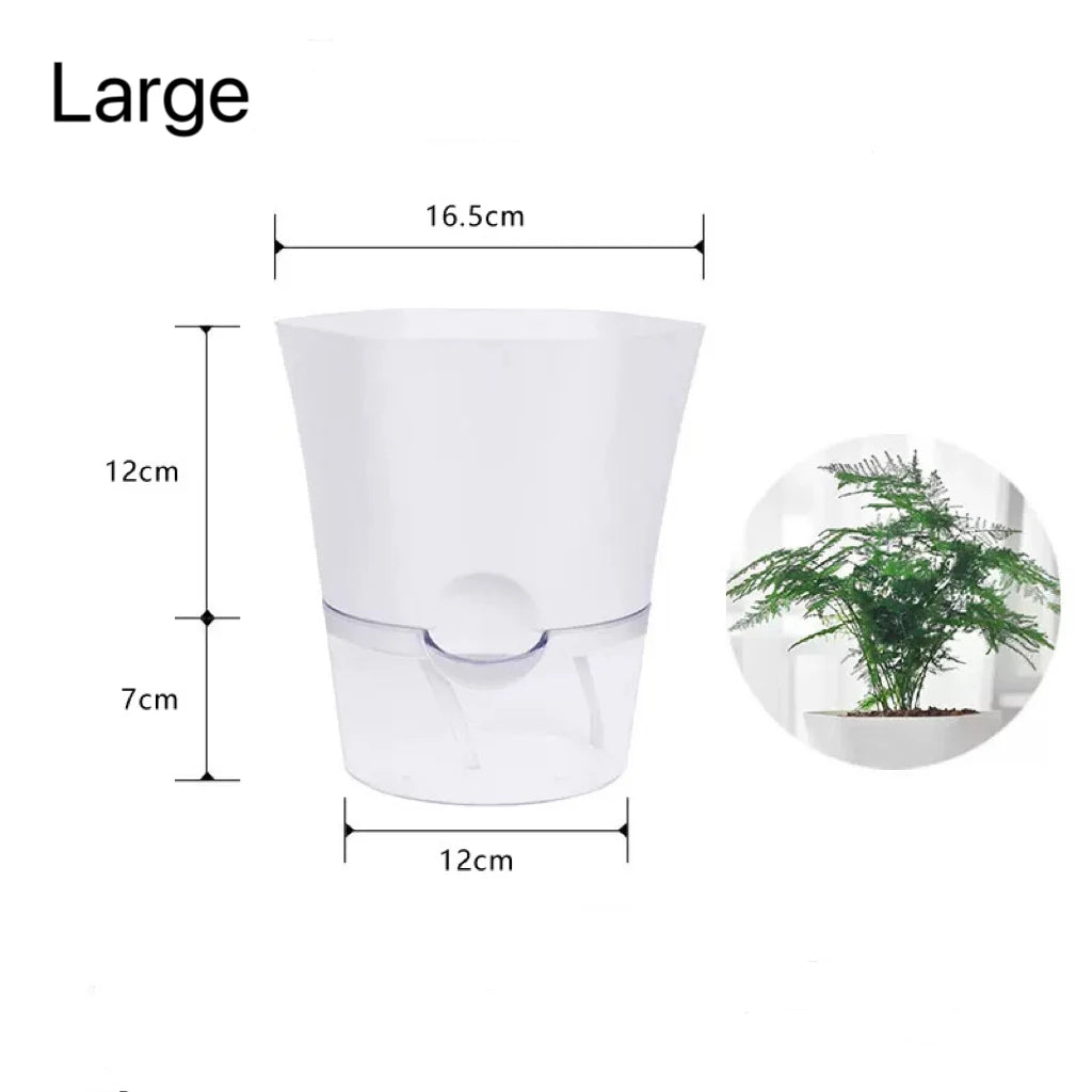 Transparent Plastic Self Watering Plant Pots Lazy Hydroponic Water Absorbing Flower Pot For Succulent Plant Flowerpot Garden