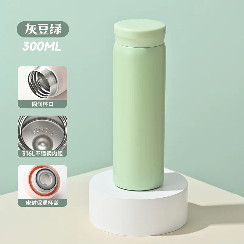 180/300ml Mini 316 Stainless Steel Thermos Cup Ultra-compact Portable Leak-proof Fashion Water Cup Drinkware Thermos Kettle