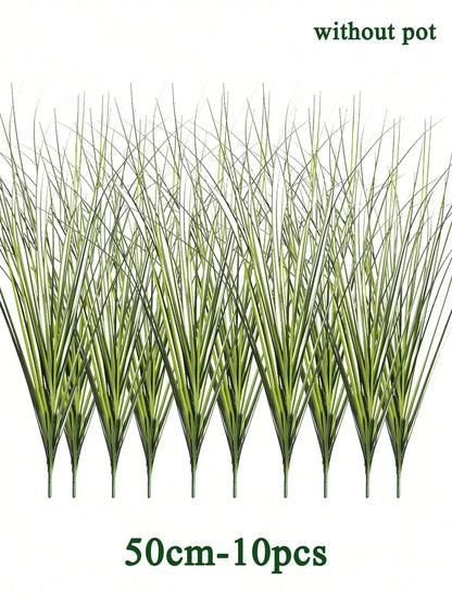 Artificial Reed Grass Large Fake Onion Grass Plants Tropical Green Plants Leaves Bouquet PVC Grass For Wedding Garden Offic