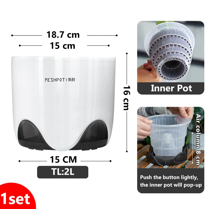Meshpot 12 cm Plastic Orchid Pot Inner Clear Orchid Planter Double Layer Good Outlooking Plants Container Garden Accessories