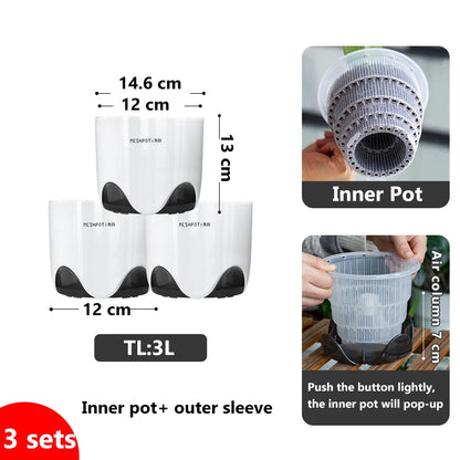 Meshpot 12 cm Plastic Orchid Pot Inner Clear Orchid Planter Double Layer Good Outlooking Plants Container Garden Accessories