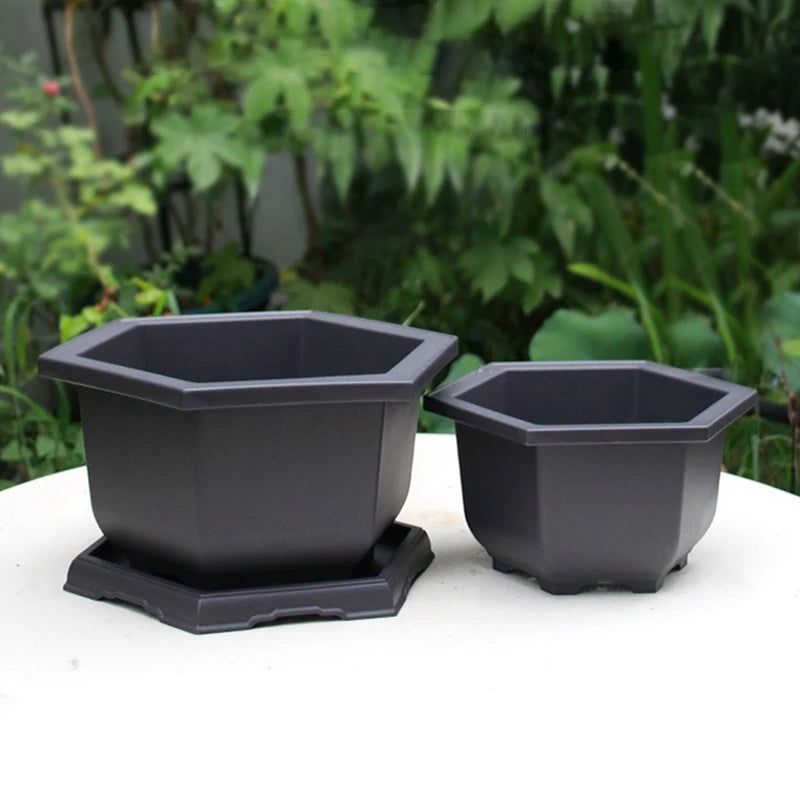 Rectangular Bonsai Training Pots Plastic Flowerpot with Drainage Tray Succulent Plants Pot Bonsai Plants Growing Pots Home Decor