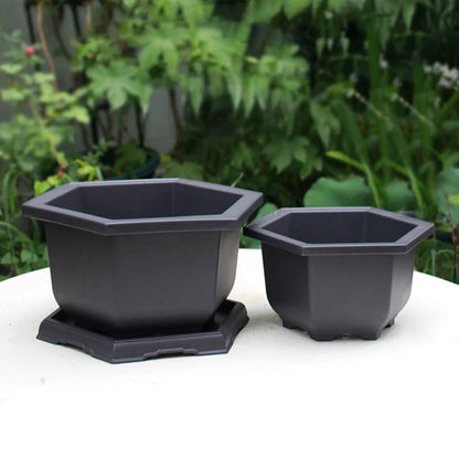 Rectangular Bonsai Training Pots Plastic Flowerpot with Drainage Tray Succulent Plants Pot Bonsai Plants Growing Pots Home Decor