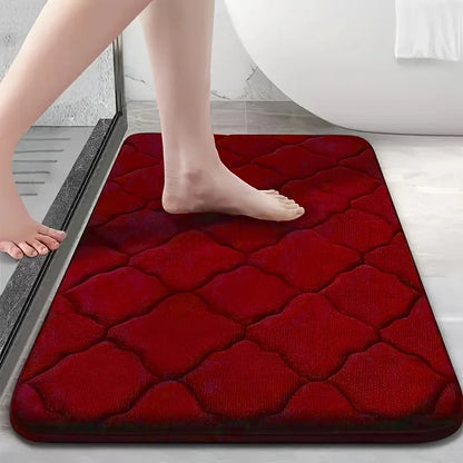 Non-Slip Bathroom Mat with Thick Memory Foam - Absorbent Polyester Floor Pad for Toilet Entrance Slow Rebound Sponge