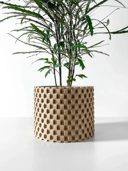 Modern Minimalist 3D Printed Plant Pot – Biodegradable Flower Planter for Home Decor, Eco-Friendly Sustainable Gift (Cheo)