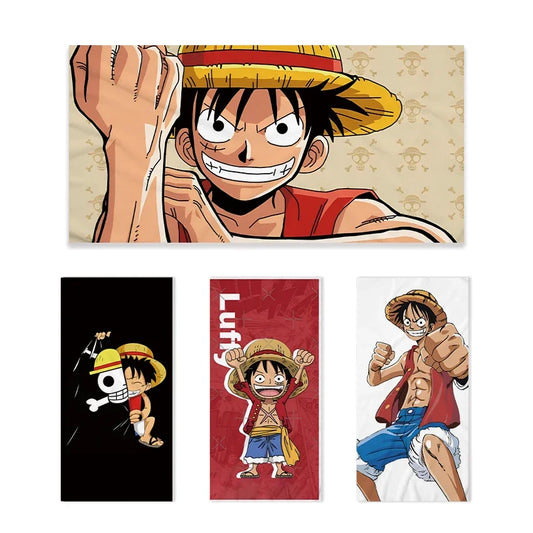 One Piece Luffy Bath Towel - Anime Design, Soft Absorbent, Perfect for Fans, Adds Adventure to Your Beach Days