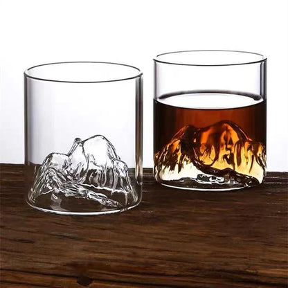 200/300/350ML 3D Mountain Whiskey Glass,Transparent Multipurpose Beer Tea Coffee Cup for Home,3D Landscape Cup  for Bar Party