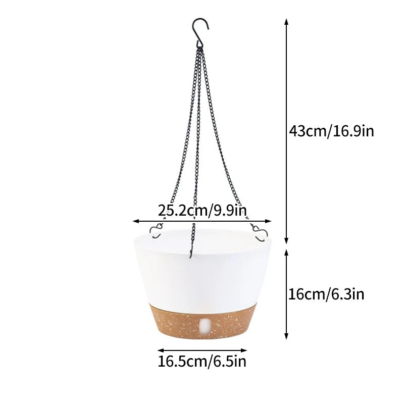 Plant Pot Circular Large Flowerpot Plastic Indoor Plants Succulent Planter with Drainage Bonsai Potted with Tray Home Decoration