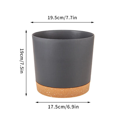 Plant Pot Circular Large Flowerpot Plastic Indoor Plants Succulent Planter with Drainage Bonsai Potted with Tray Home Decoration