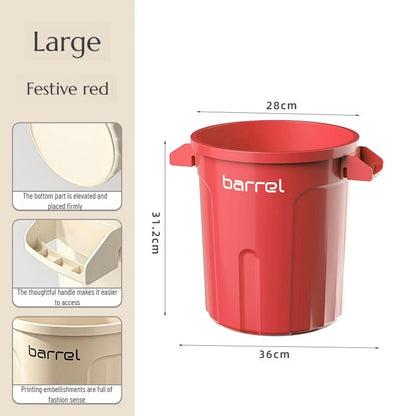 18/26L Large Capacity Trash Can Home Storage Bin Open Top Double Handle Minimalist Design for Kitchen Bathroom Living Room