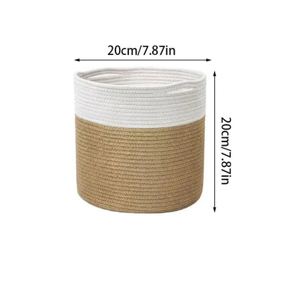 Cotton Rope Plant Basket Large Capacity Hand-Woven Flower Pot Holder Indoor Planter Storage Basket For Store Plants Toys Clothes
